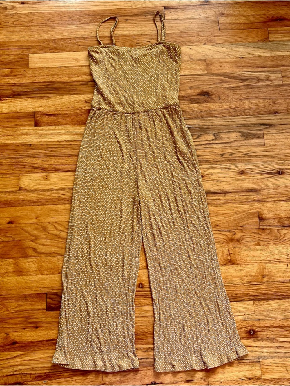 Billabong camel Polka Dot Midi Length Jumpsuit Women's Flowy Lightweight M/L